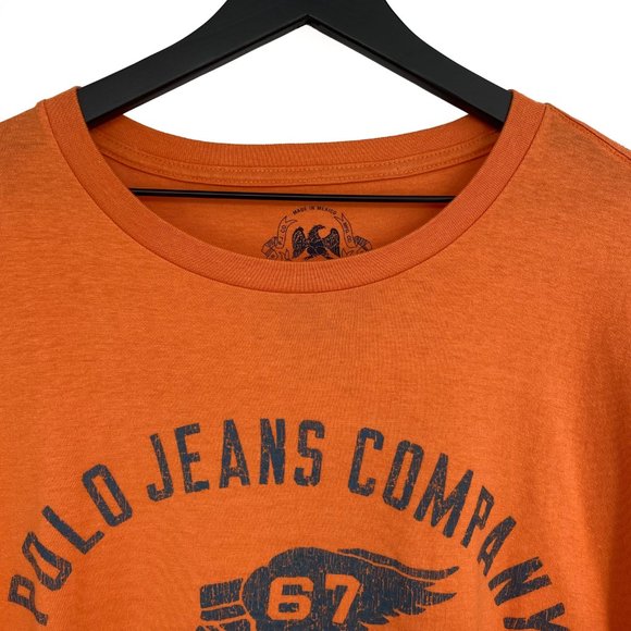 RALPH LAUREN Polo Jeans Co. 1967 Winged Foot Short Sleeve Orange T-Shirt Size XL - Picture 5 of 16